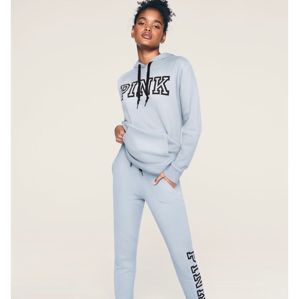 🆕 PINK EDL Campus pullover hoodie hydrangea blue Small - Picture 3 of 10